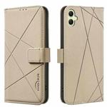 For Samsung Galaxy A05 Geometric Pattern RFID Leather Phone Case(Beige)