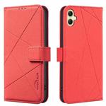 For Samsung Galaxy A05 Geometric Pattern RFID Leather Phone Case(Red)
