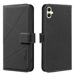 For Samsung Galaxy A05 Geometric Pattern RFID Leather Phone Case(Black)