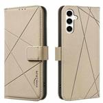 For Samsung Galaxy A24 4G Geometric Pattern RFID Leather Phone Case(Beige)
