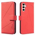For Samsung Galaxy A24 4G Geometric Pattern RFID Leather Phone Case(Red)