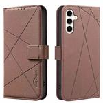 For Samsung Galaxy A26 Geometric Pattern RFID Leather Phone Case(Brown)