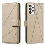 For Samsung Galaxy A33 Geometric Pattern RFID Leather Phone Case(Beige)
