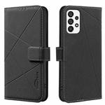 For Samsung Galaxy A53 Geometric Pattern RFID Leather Phone Case(Black)