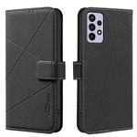 For Samsung Galaxy A72 Geometric Pattern RFID Leather Phone Case(Black)