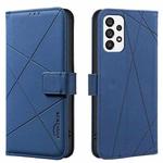 For Samsung Galaxy A73 5G Geometric Pattern RFID Leather Phone Case(Blue)