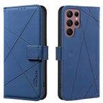 For Samsung Galaxy S21 Ultra 5G Geometric Pattern RFID Leather Phone Case(Blue)