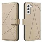 For Samsung Galaxy S22+ 5G Geometric Pattern RFID Leather Phone Case(Beige)