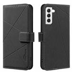 For Samsung Galaxy S22+ 5G Geometric Pattern RFID Leather Phone Case(Black)