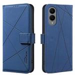 For Samsung Galaxy S25 Edge 5G Geometric Pattern RFID Leather Phone Case(Blue)