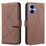 For Infinix Smart 10 4G Geometric Pattern RFID Leather Phone Case(Brown)