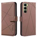 For Infinix Hot 60 Pro 4G Geometric Pattern RFID Leather Phone Case(Brown)