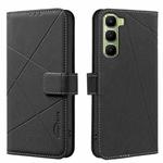 For Infinix Hot 60 Pro 4G Geometric Pattern RFID Leather Phone Case(Black)