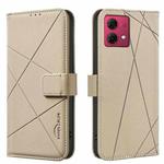 For Motorola Moto G84 5G Geometric Pattern RFID Leather Phone Case(Beige)
