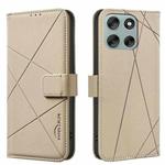 For Motorola Moto G56 5G Geometric Pattern RFID Leather Phone Case(Beige)