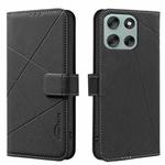 For Motorola Moto G56 5G Geometric Pattern RFID Leather Phone Case(Black)