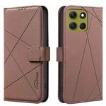 For Motorola Moto G86 5G Geometric Pattern RFID Leather Phone Case(Brown)