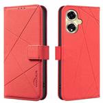 For OPPO A59 5G Geometric Pattern RFID Leather Phone Case(Red)