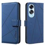 For OPPO A60 4G Geometric Pattern RFID Leather Phone Case(Blue)