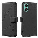 For OPPO A78 4G Geometric Pattern RFID Leather Phone Case(Black)