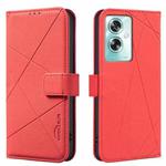 For OPPO A79 5G Geometric Pattern RFID Leather Phone Case(Red)