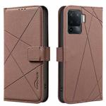 For OPPO A94 4G / Reno5 F / F19 Rro Geometric Pattern RFID Leather Phone Case(Brown)