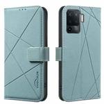 For OPPO A94 4G / Reno5 F / F19 Rro Geometric Pattern RFID Leather Phone Case(Green)