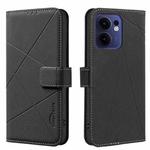 For OPPO Reno13 F 5G Geometric Pattern RFID Leather Phone Case(Black)