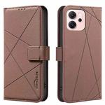 For OPPO Reno14 F 5G Geometric Pattern RFID Leather Phone Case(Brown)