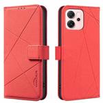 For OPPO Reno14 F 5G Geometric Pattern RFID Leather Phone Case(Red)