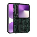 For Huawei Pura X ABEEL Beast Pattern 6D Micro-Embossed MagSafe Genuine Leather Phone Case(Green)
