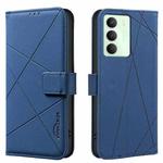 For Realme 14x 5G Geometric Pattern RFID Leather Phone Case(Blue)