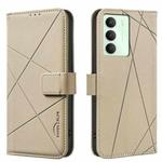 For Realme 14x 5G Geometric Pattern RFID Leather Phone Case(Beige)