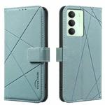 For Realme 14x 5G Geometric Pattern RFID Leather Phone Case(Green)