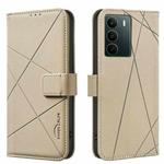 For Realme C71 4G Global Geometric Pattern RFID Leather Phone Case(Beige)