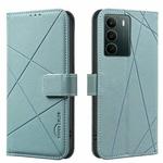 For Realme C71 4G Global Geometric Pattern RFID Leather Phone Case(Green)