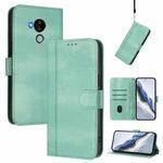 For Nokia C30 Line Splicing Buckle Retro Leather Phone Case(Mint Green)