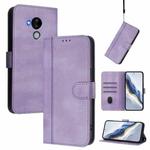 For Nokia C30 Line Splicing Buckle Retro Leather Phone Case(Purple)
