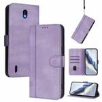 For Nokia C01 Plus / C1 2nd Edition Line Splicing Buckle Retro Leather Phone Case(Purple)