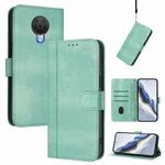 For Nokia 6.3 / G20 / G10 Line Splicing Buckle Retro Leather Phone Case(Mint Green)