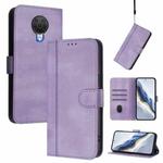 For Nokia 6.3 / G20 / G10 Line Splicing Buckle Retro Leather Phone Case(Purple)