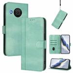 For Nokia X20 / X10 Line Splicing Buckle Retro Leather Phone Case(Mint Green)