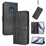 For Nokia XR20 Line Splicing Buckle Retro Leather Phone Case(Black)