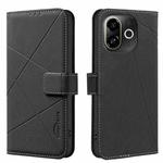 For Tecno Pop 9 5G / Spark 30C 5G Geometric Pattern RFID Leather Phone Case(Black)
