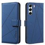 For Tecno Camon 40 Pro 4G Geometric Pattern RFID Leather Phone Case(Blue)