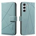 For Tecno Camon 40 Pro 4G Geometric Pattern RFID Leather Phone Case(Green)