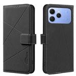 For Tecno Spark 40 4G Geometric Pattern RFID Leather Phone Case(Black)