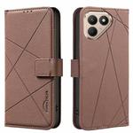 For Tecno Pova 7 Ultra 5G Geometric Pattern RFID Leather Phone Case(Brown)
