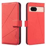 For Google Pixel 8 Geometric Pattern RFID Leather Phone Case(Red)