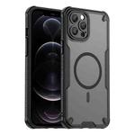 For iPhone 12 Pro Max Armor Glaze MagSafe Magnetic Phone Case(Black)